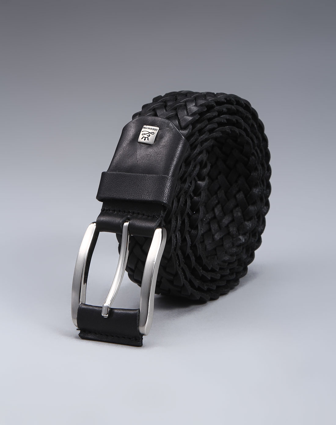 混合服饰名品专场林德曼lindenmann 男款精美编织牛皮皮带黑色