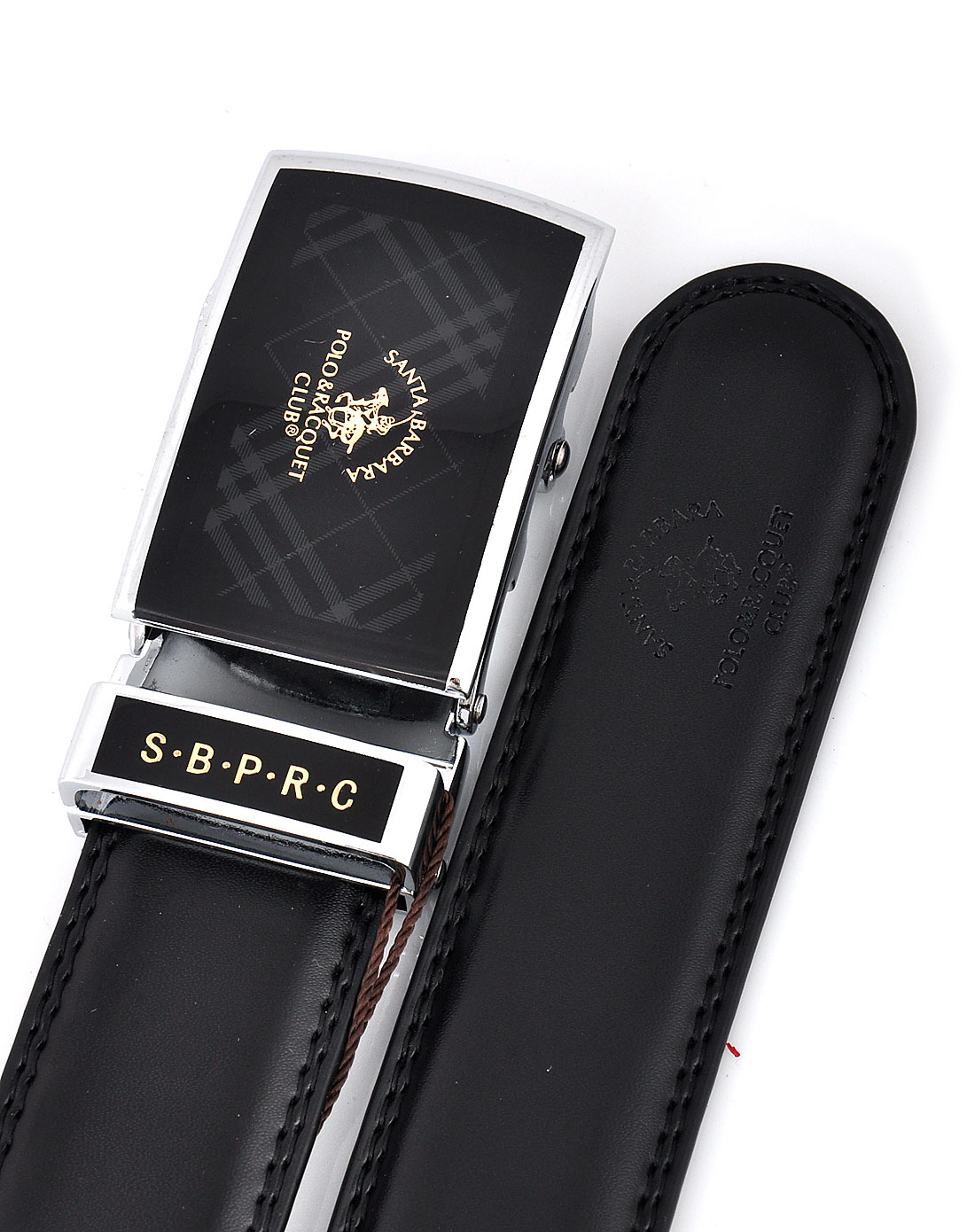 圣大保罗男包男款黑色时尚潮流皮带