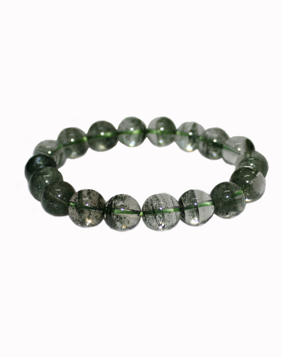 盈满堂贵重专场精品7a级天然绿幽灵千层塔手链12mm