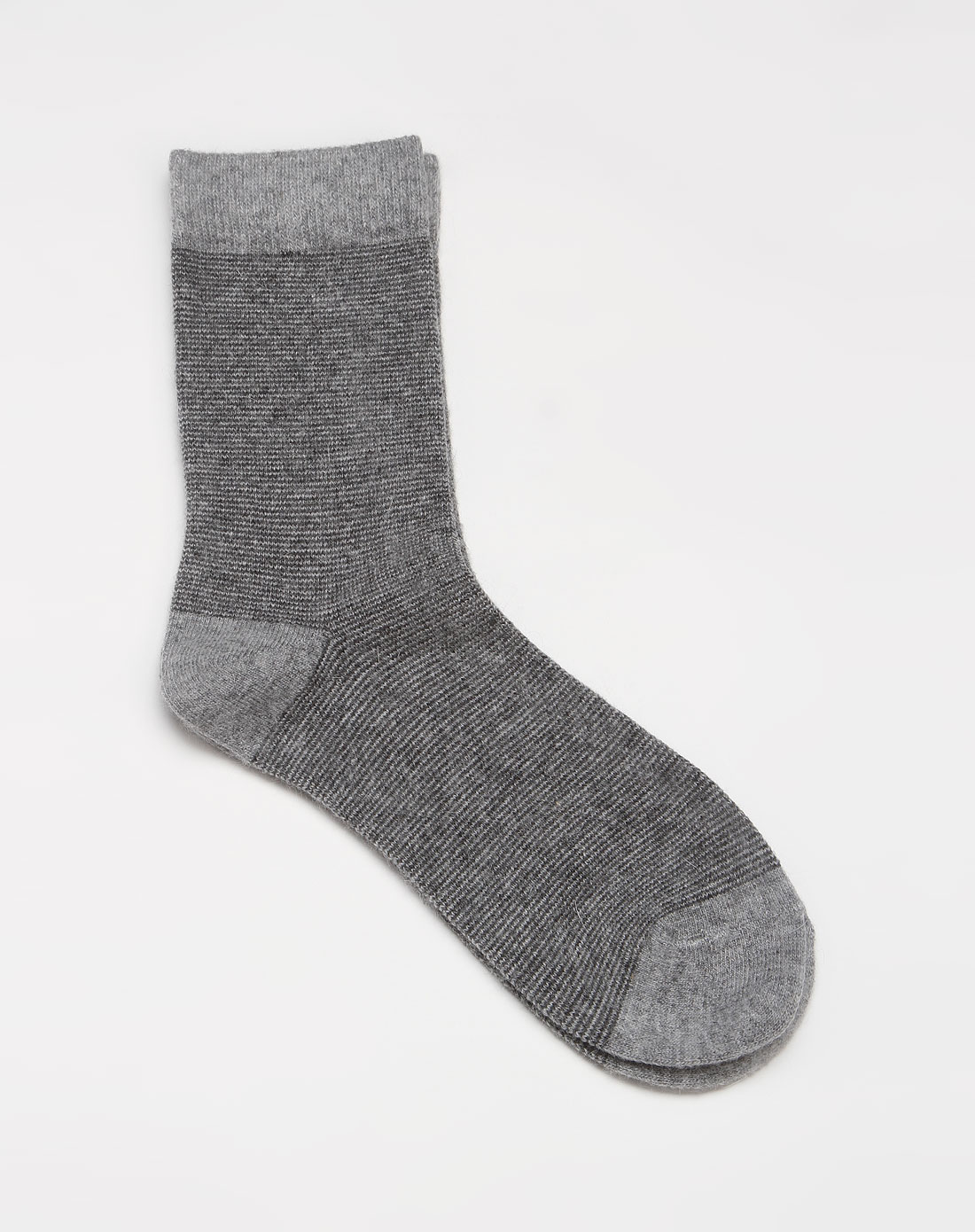 暇图男款烟灰色澳洲羊毛短袜