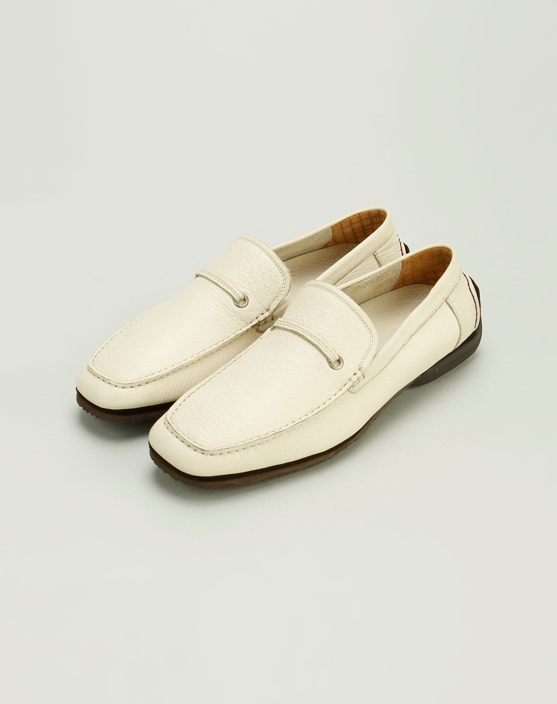 布兰施braun buffel男款白色时尚牛皮皮鞋