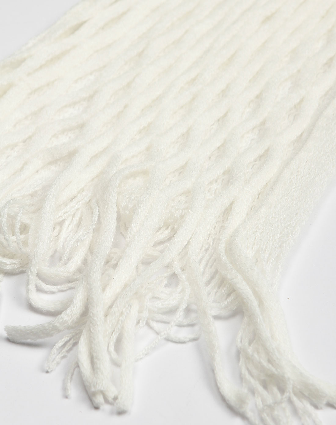 威妮华viennois白色鱼网流苏时尚围巾