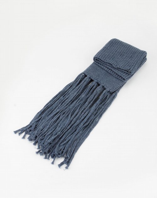 予舍牛仔蓝色个性流苏围脖