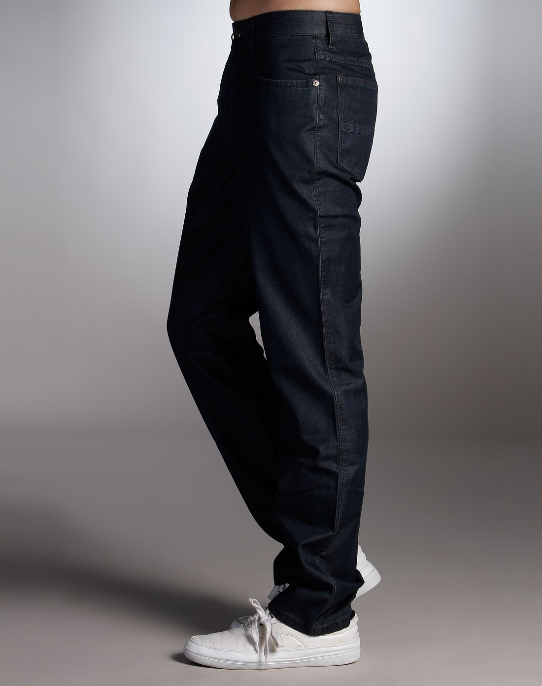 度邦丹尼dupndenis藏青色休闲长牛仔裤
