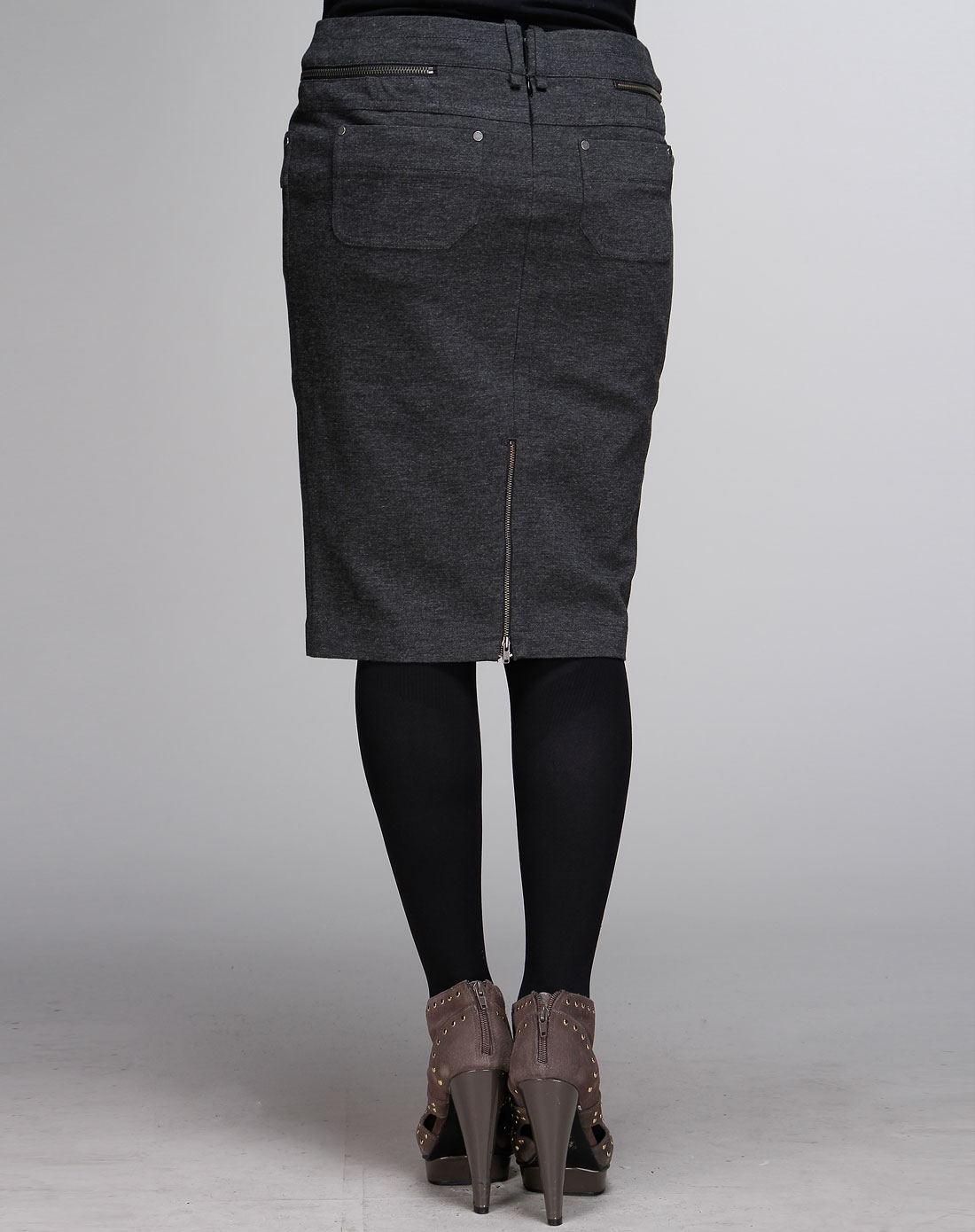 玛斯米亚miamia深灰色简约休闲中裤