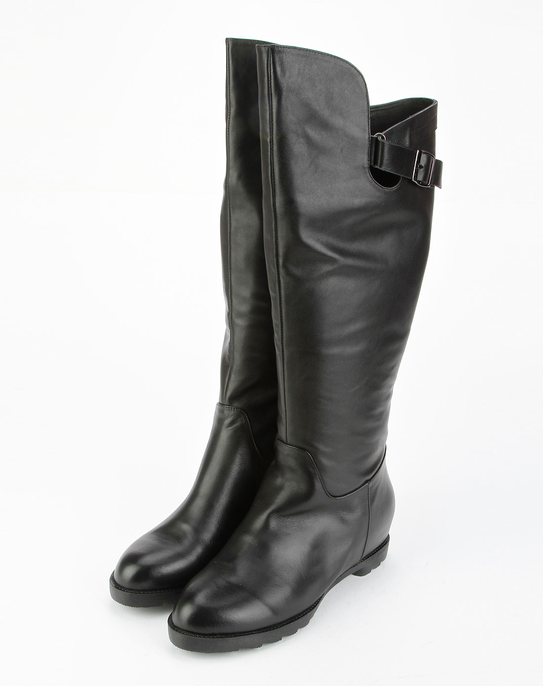 蜜丝罗妮marchiori黑色细纹个性长靴