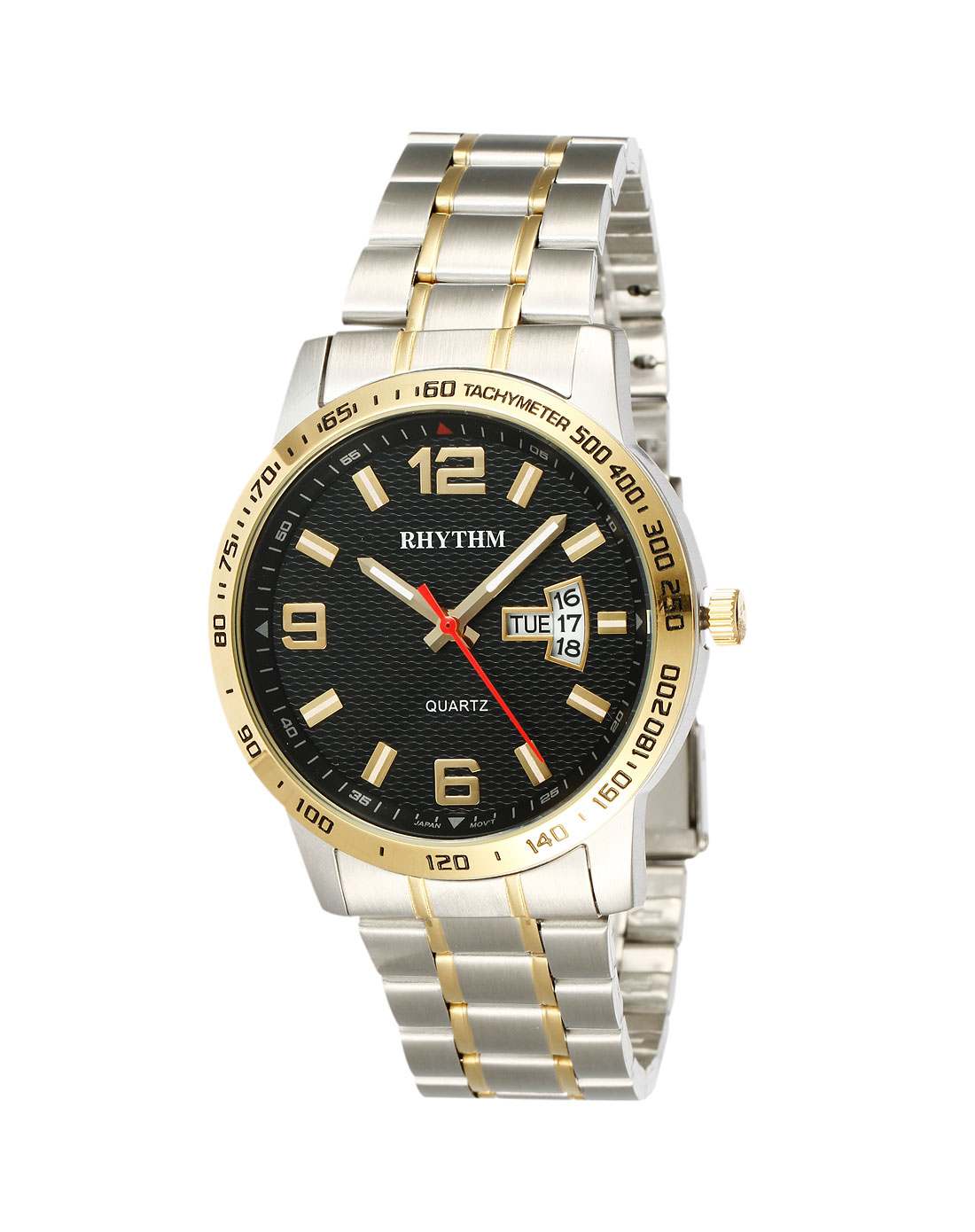 rhythm丽声男款黑色运动情侣系列多功能手表