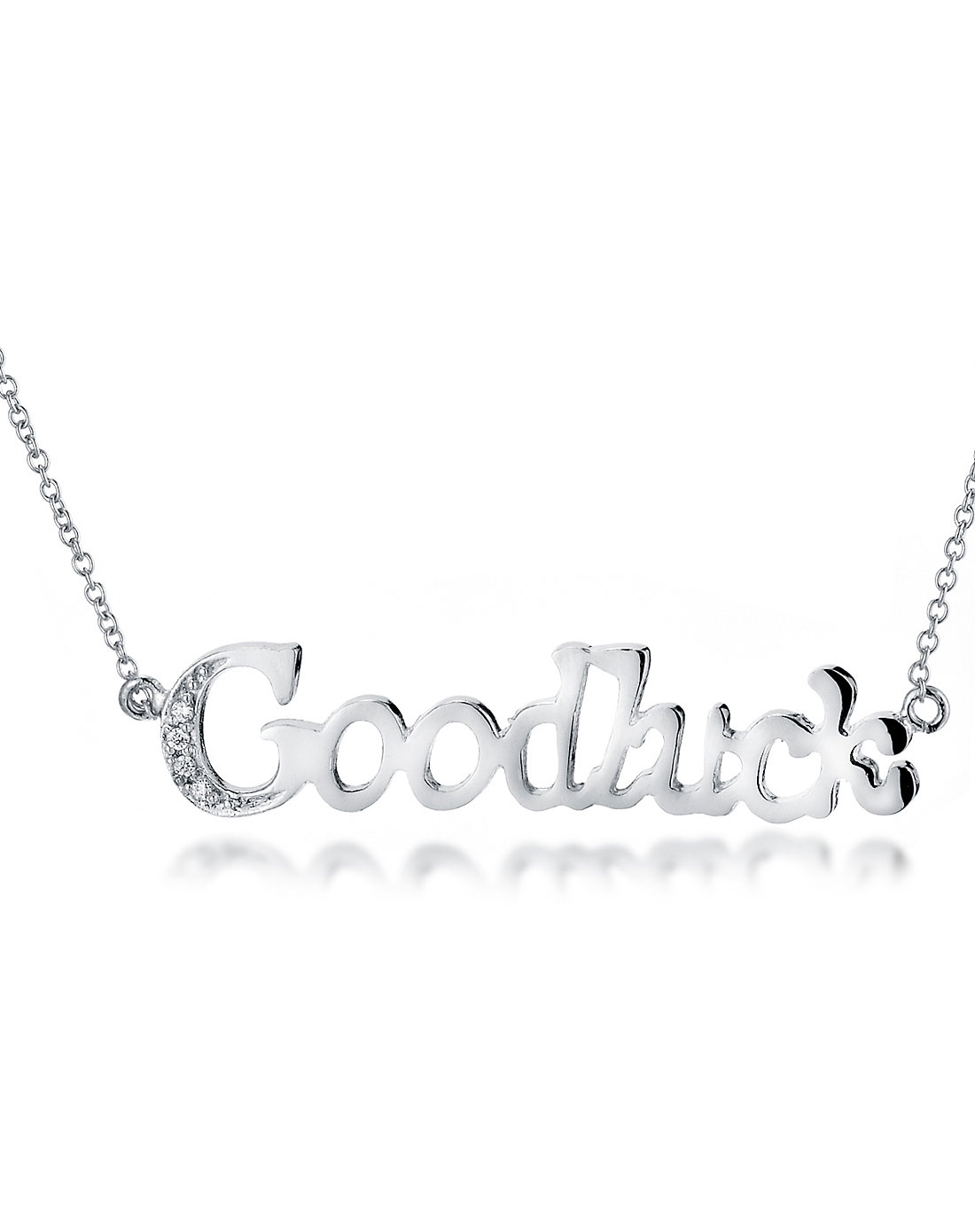爱亿生925纯银英文goodluck字母项链