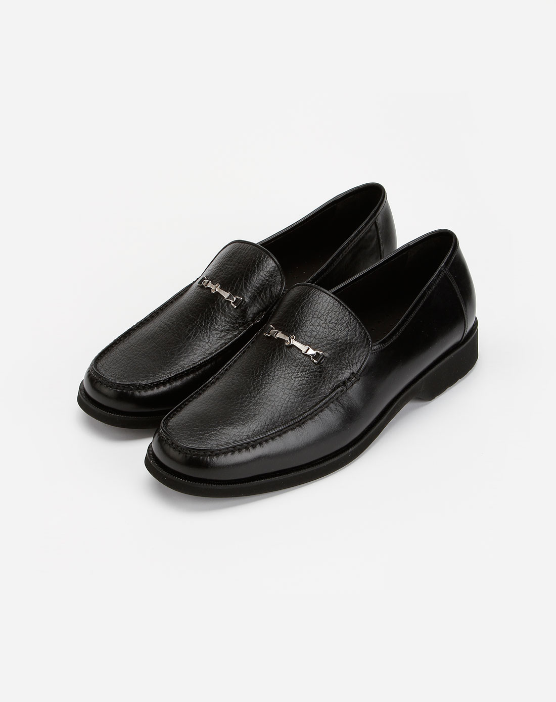 名仕mister男款黑色皱皮休闲皮鞋