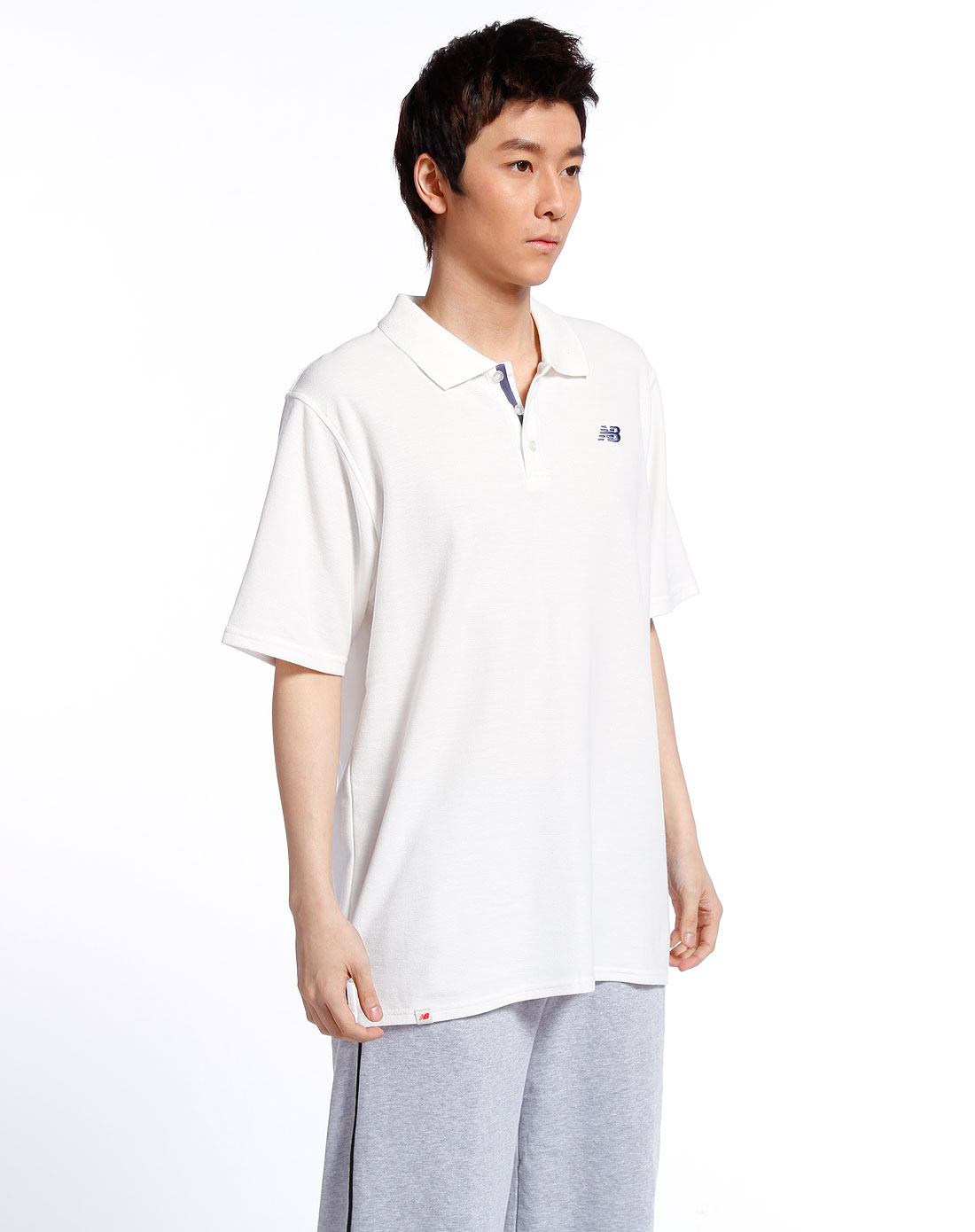 新百伦new balance-男装男款本白色短袖polo衫
