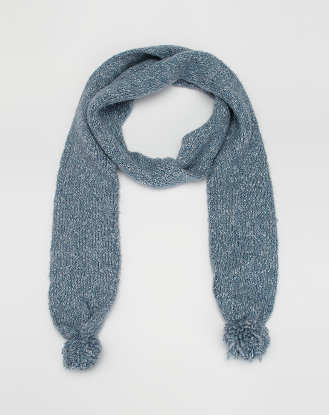 艾衣人take-it女款浅兰/白色毛球围巾