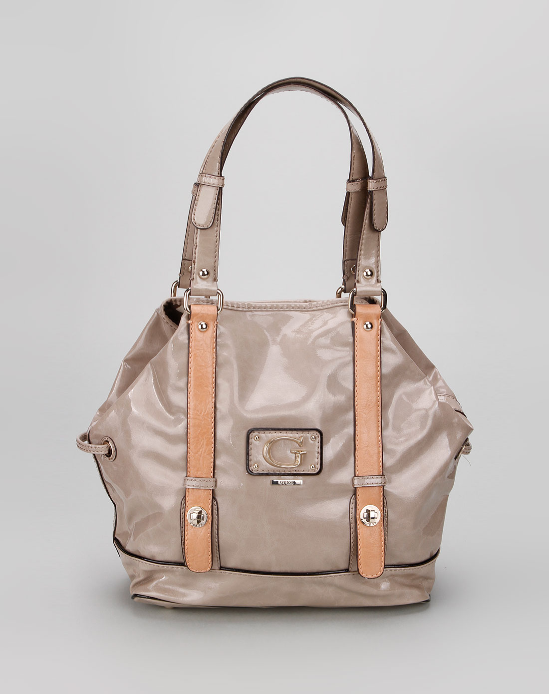 guess-服装女款浅卡其色g字装饰百搭单肩包