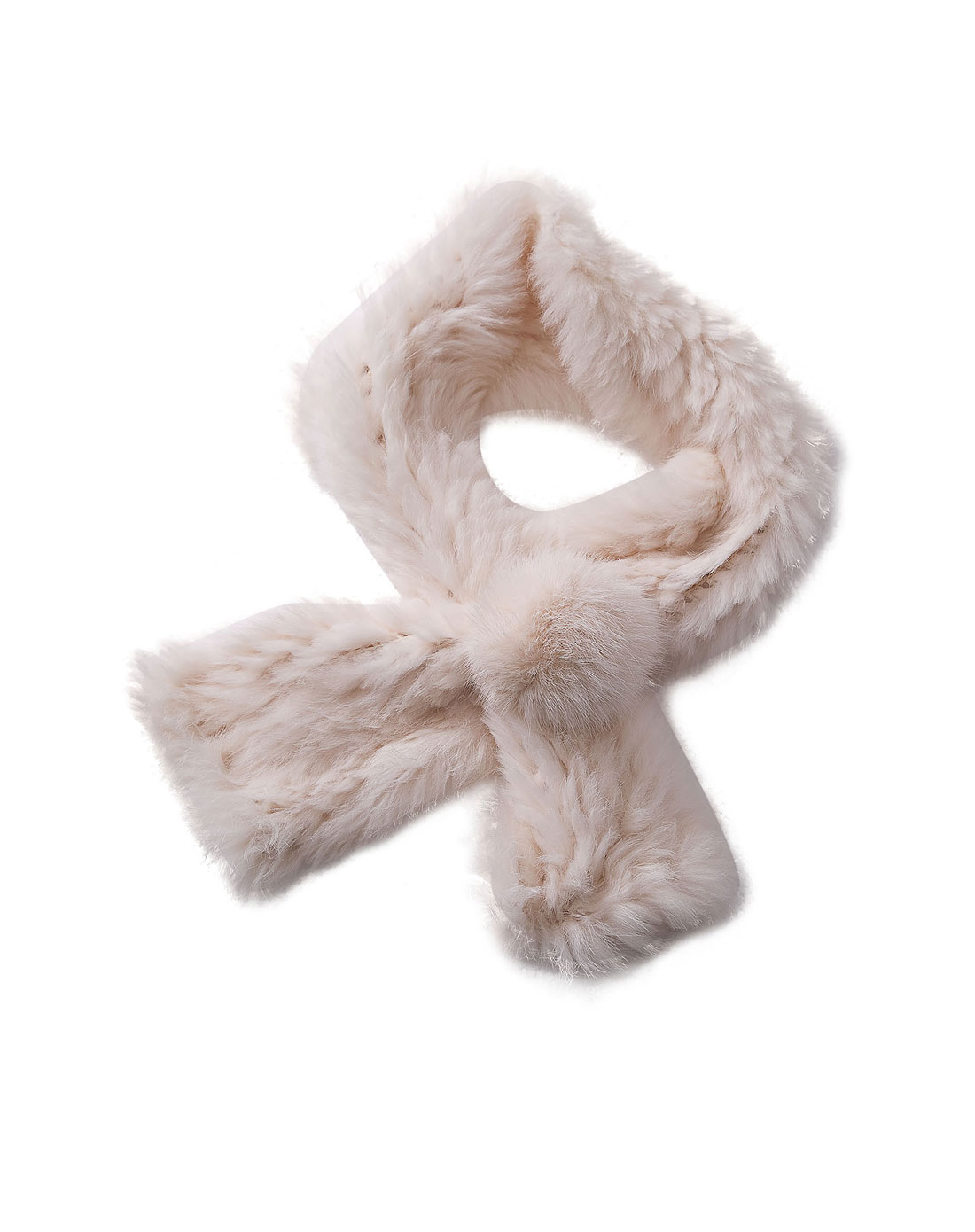 迷人风采兔毛围巾-米白