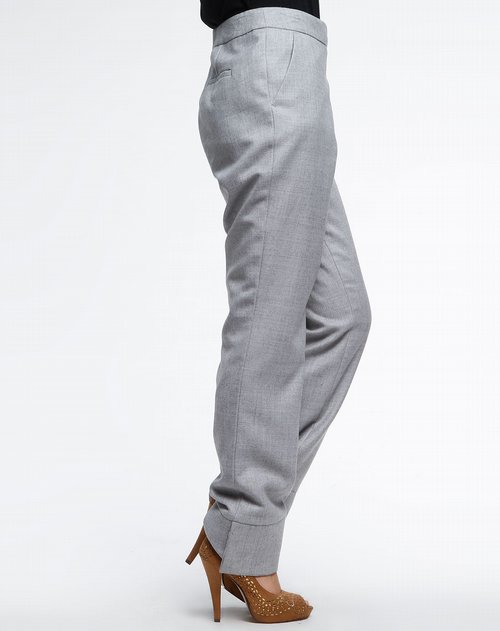 薇薏蔻iii viviniko女款浅烟灰色休闲个性长裤