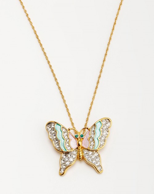 饰品库存专场伊泰莲娜italina 欧式宫廷风蝴蝶镀黄金吊坠