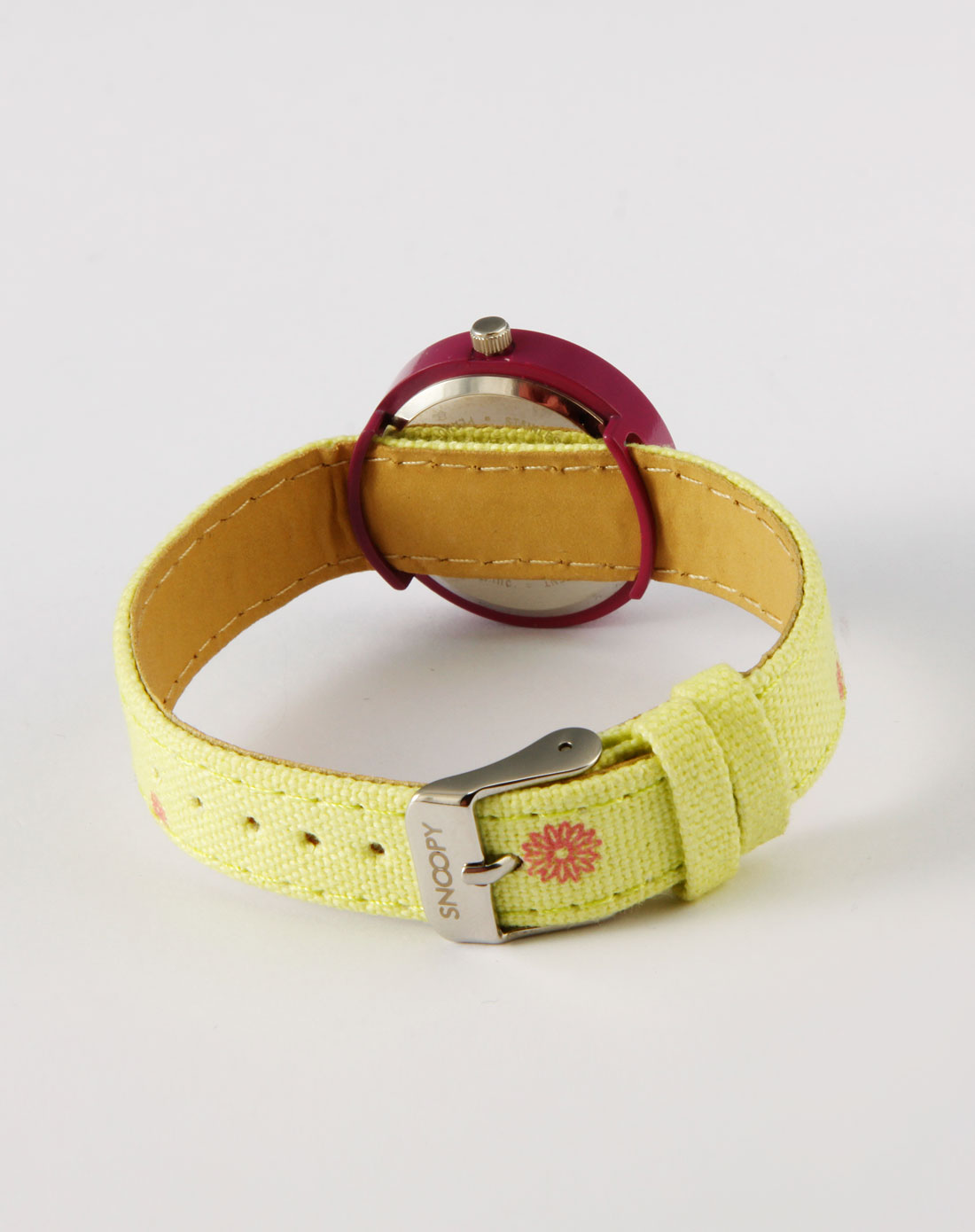 snoopy卡通手表专场女款黄色布带手表