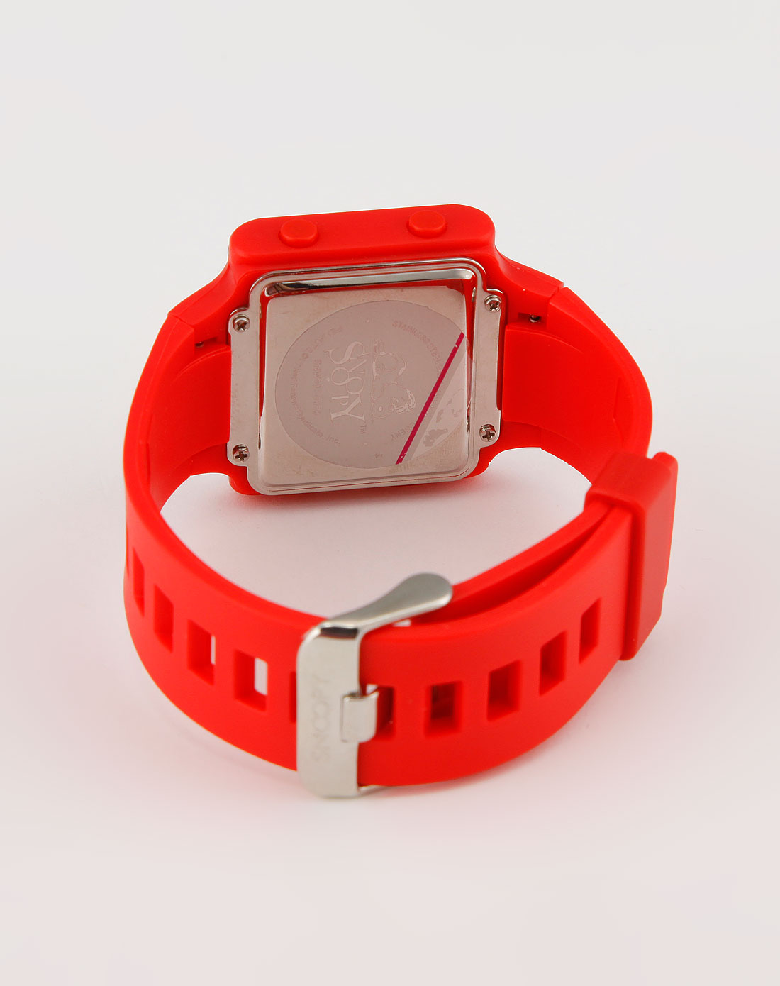 snoopy卡通手表专场女款大红色表带夜光电子手表