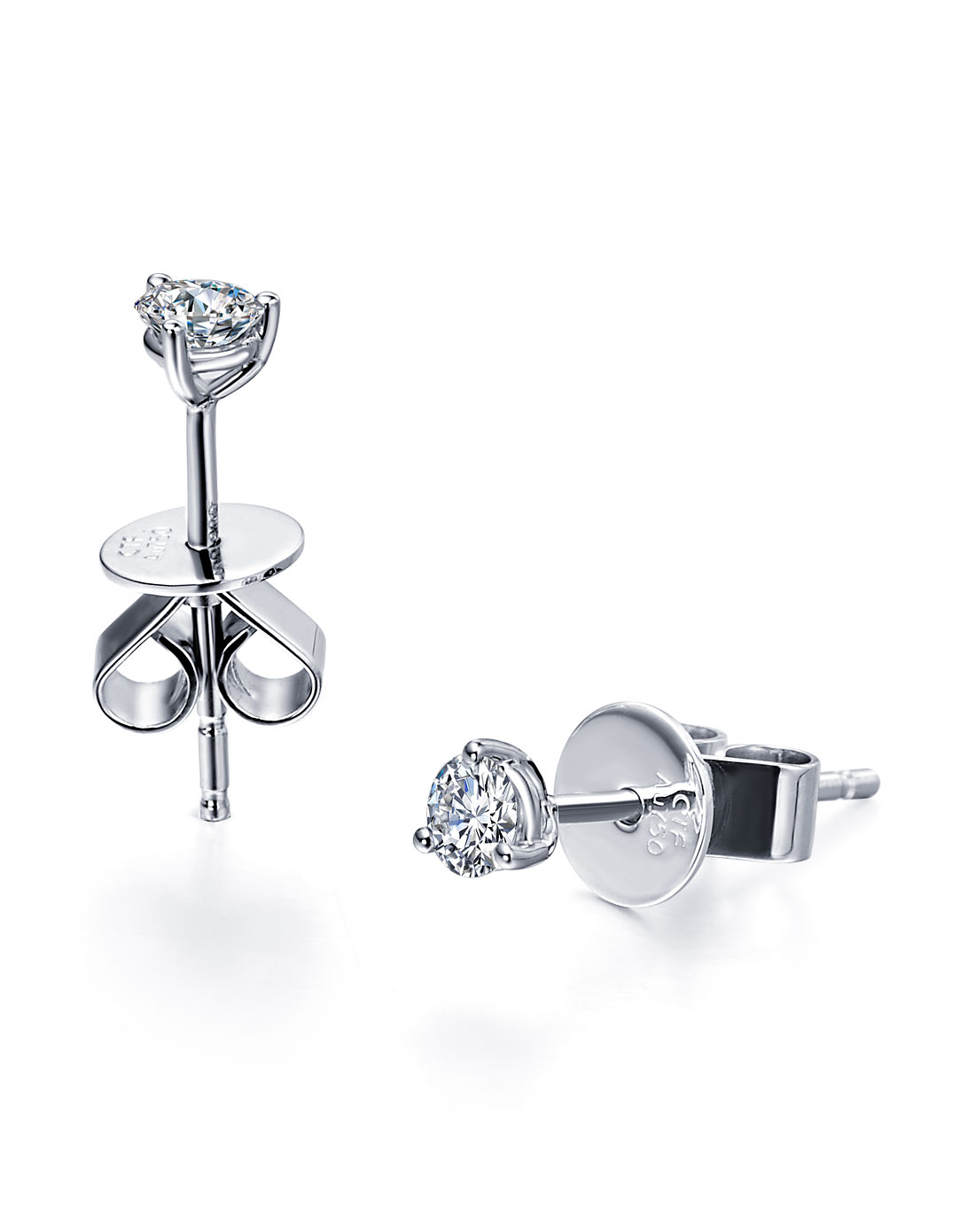 周大福周大福官方正品18k金镶钻石耳环