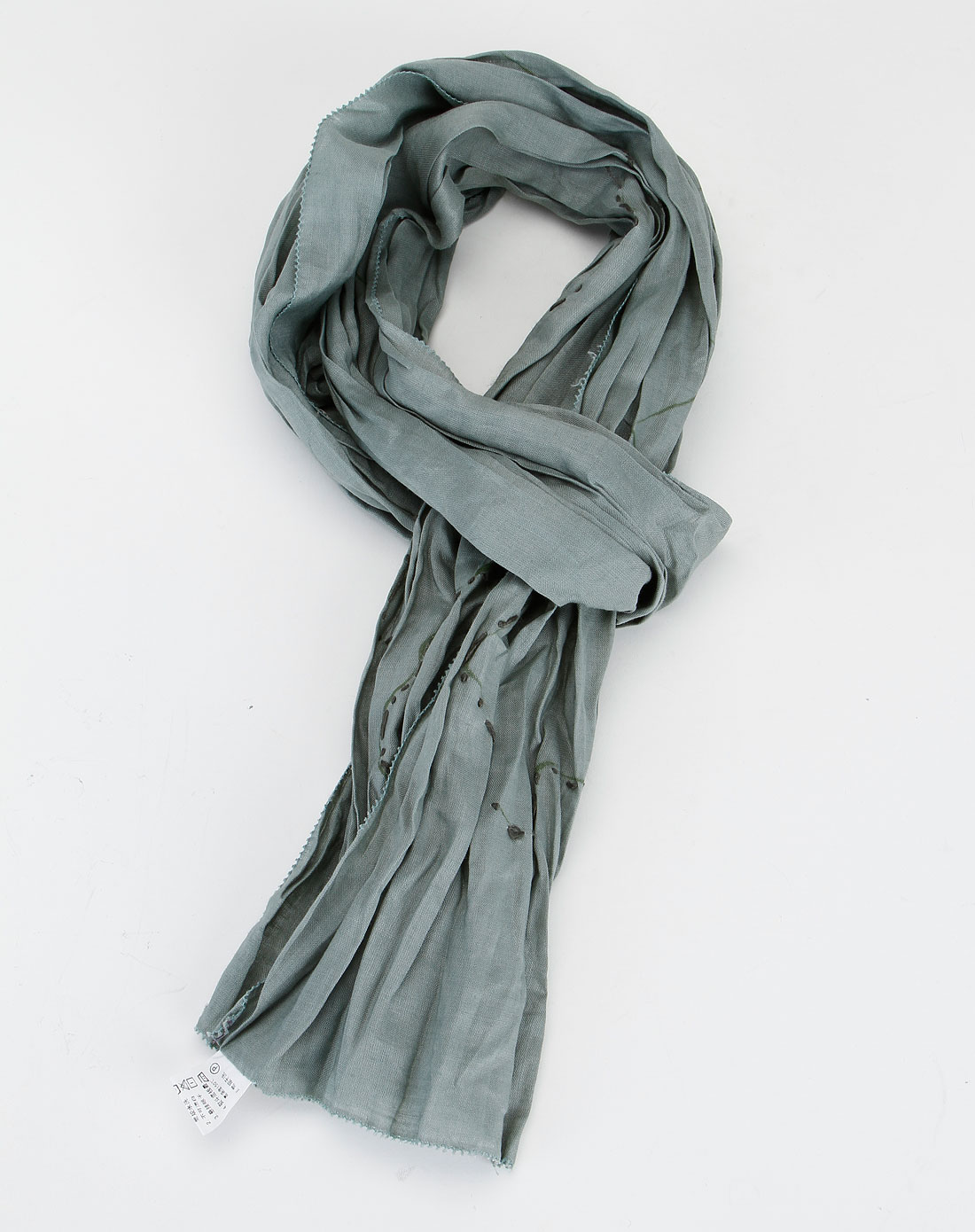 因为zolle深灰绿色休闲织绣围巾