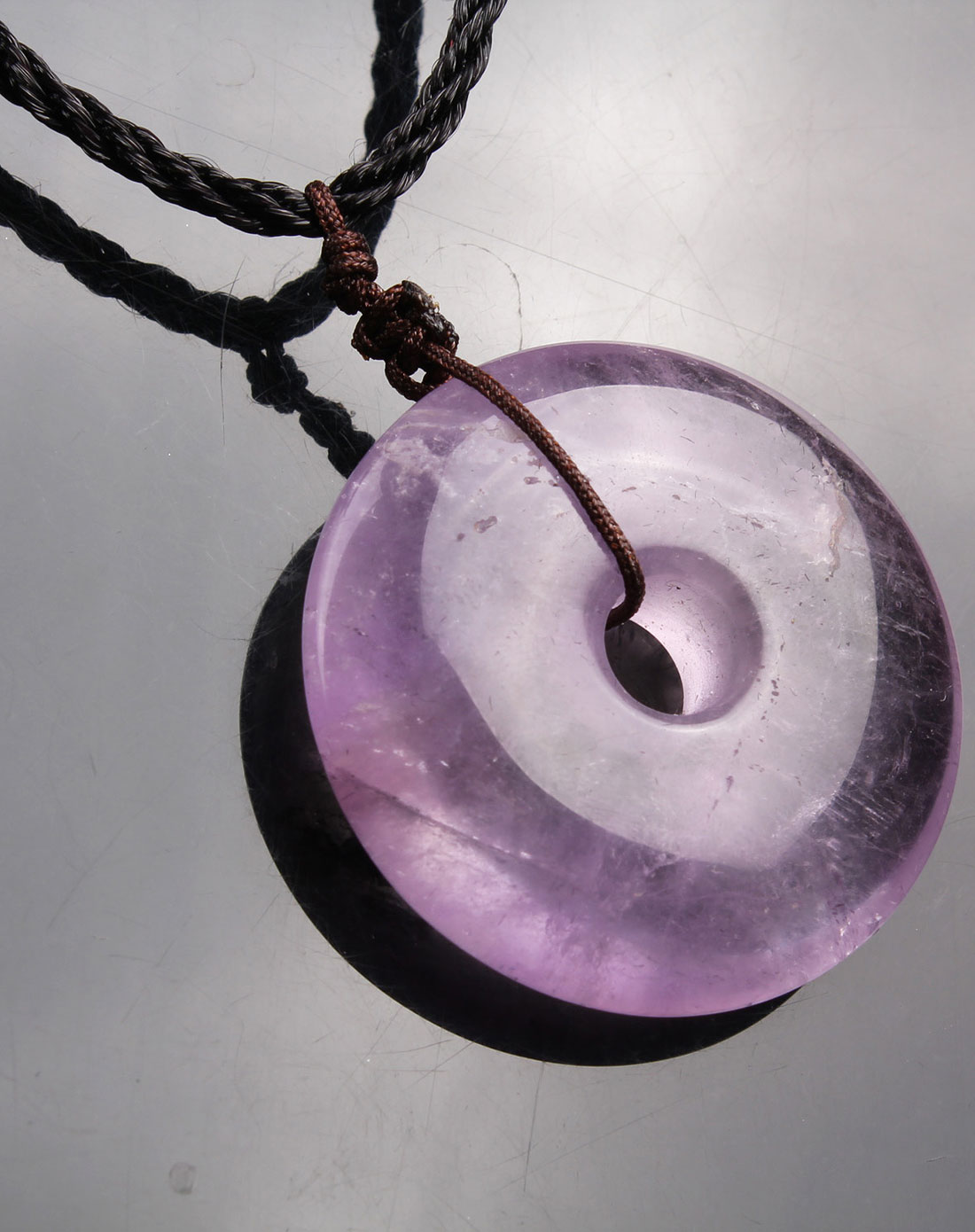 千美物语天然紫水晶平安扣吊坠如意平安