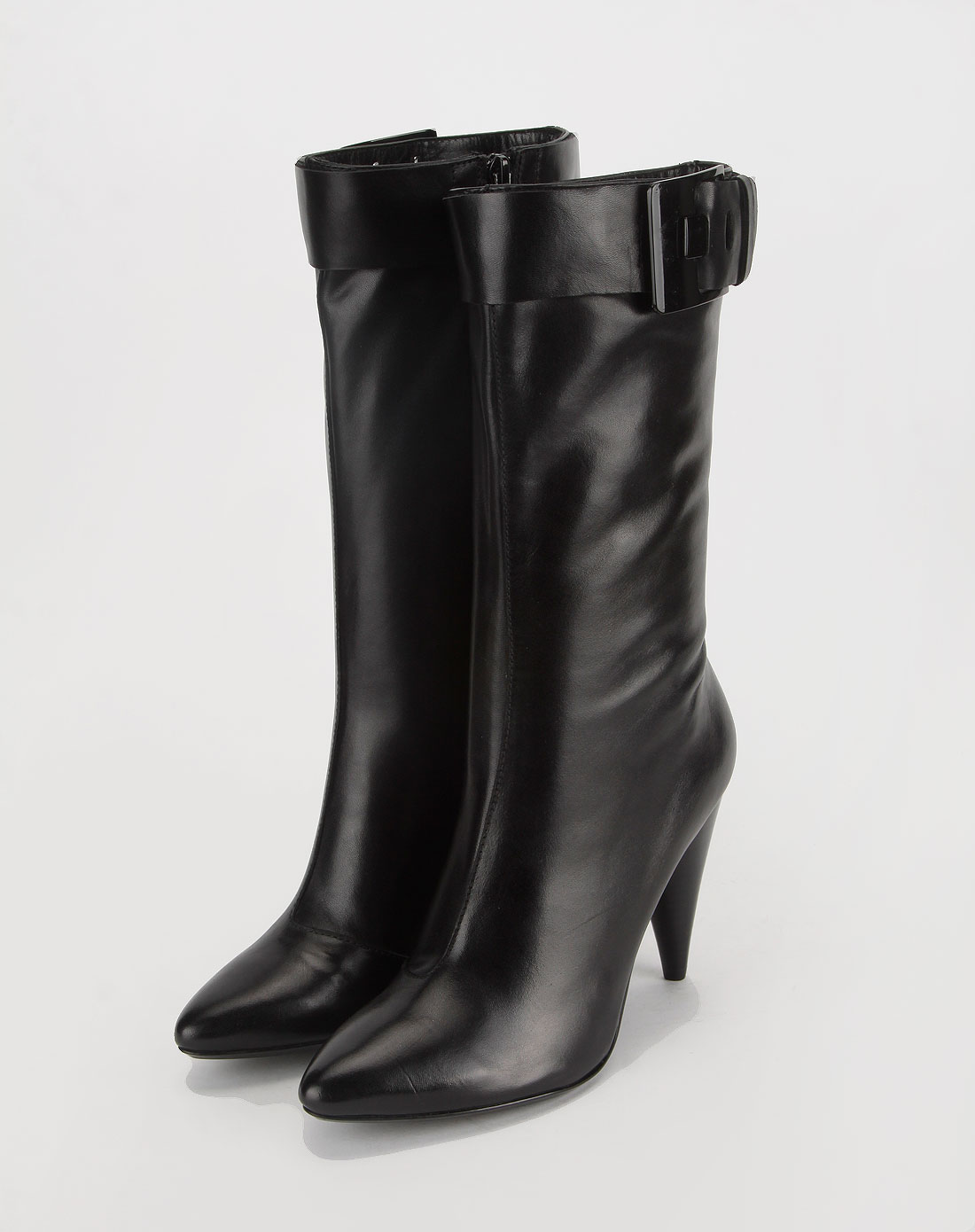 byford女款黑色拉链高跟靴