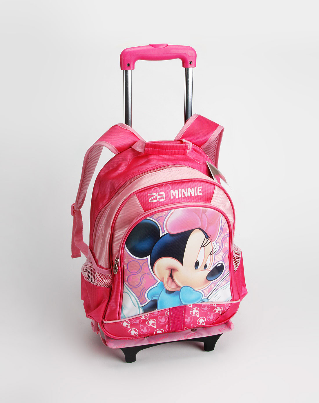 迪士尼disney-书包女童桃红色米妮拉杆书包