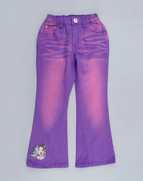 betty boop粉紫色牛仔长裤
