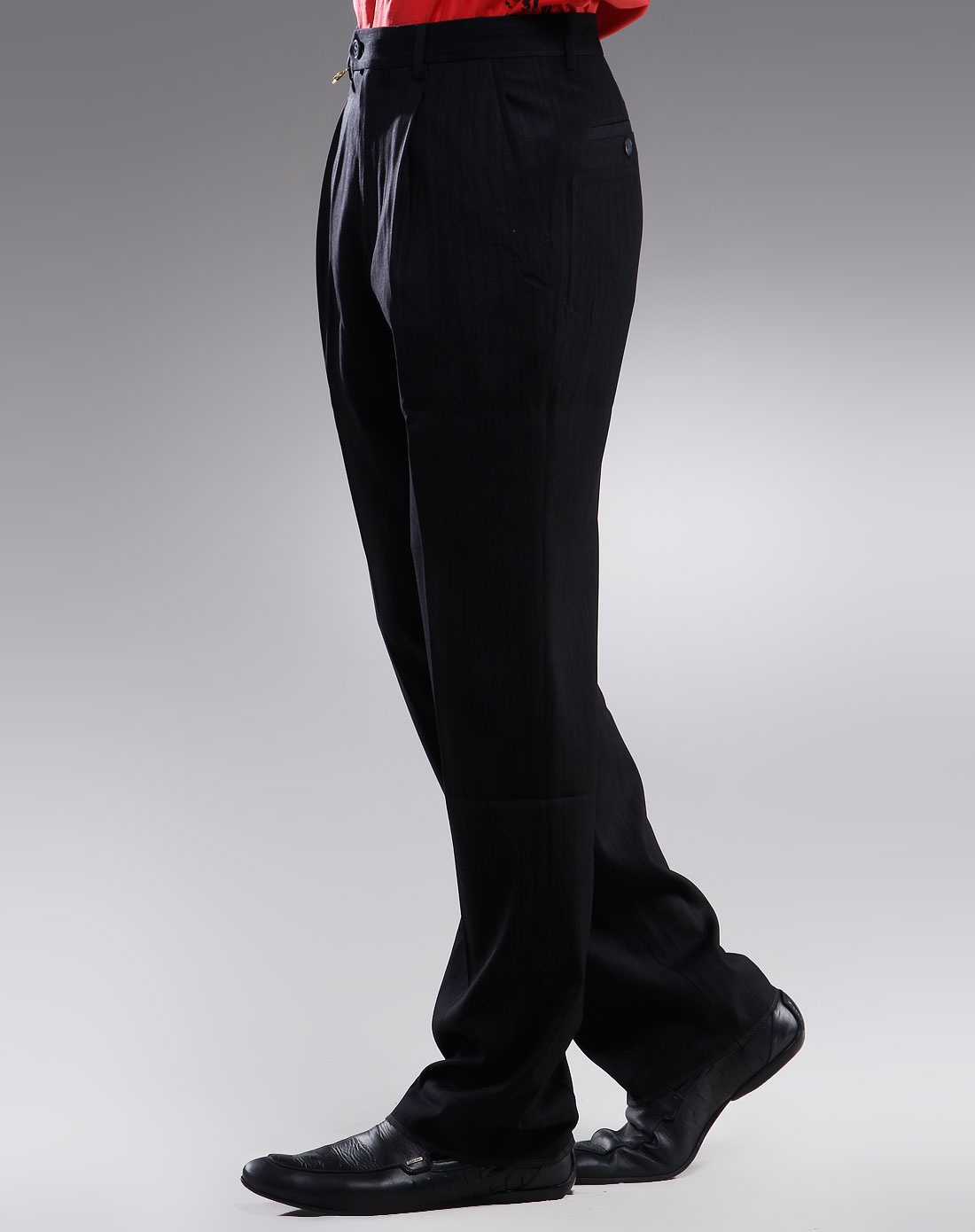 [ 宾度 ] 黑色时尚暗纹休闲长西裤