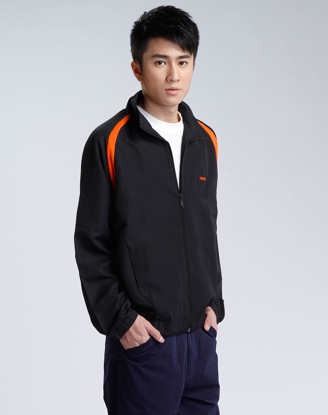 运动库存专场-男士百事 黑色运动夹克