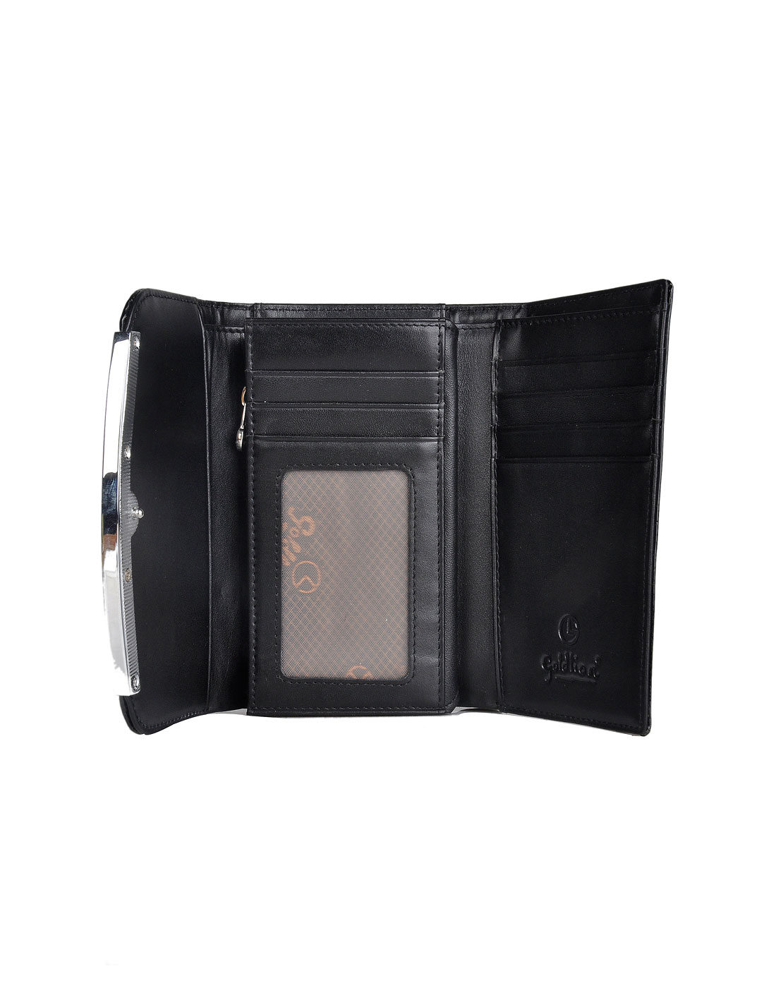 金利来女包女款黑色三折短款票夹