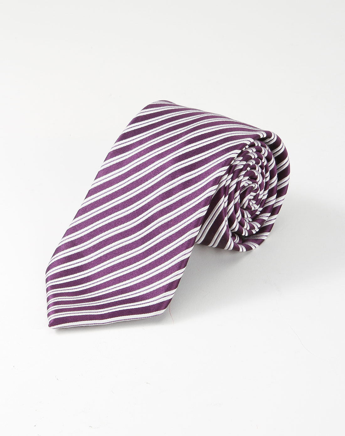 罗兰丹顿深紫色斜条纹领带