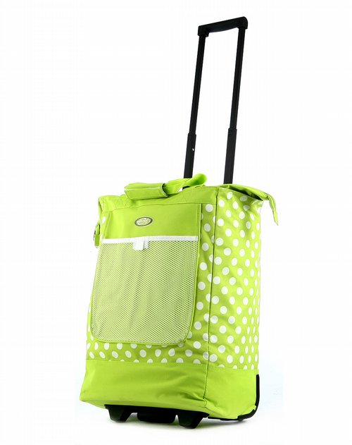奥林匹亚olympia箱包专场女性款绿色波点时尚拉杆购物袋