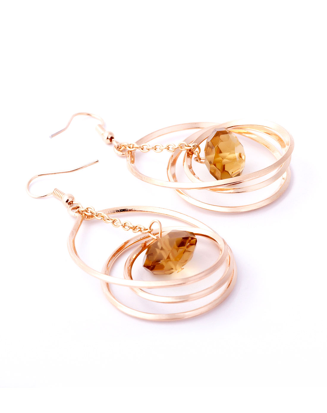 miss cling玫瑰金优雅圈圈耳环