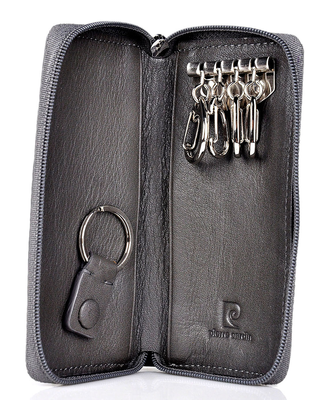 皮尔·卡丹pierre cardin皮具专场男款灰色钥匙包