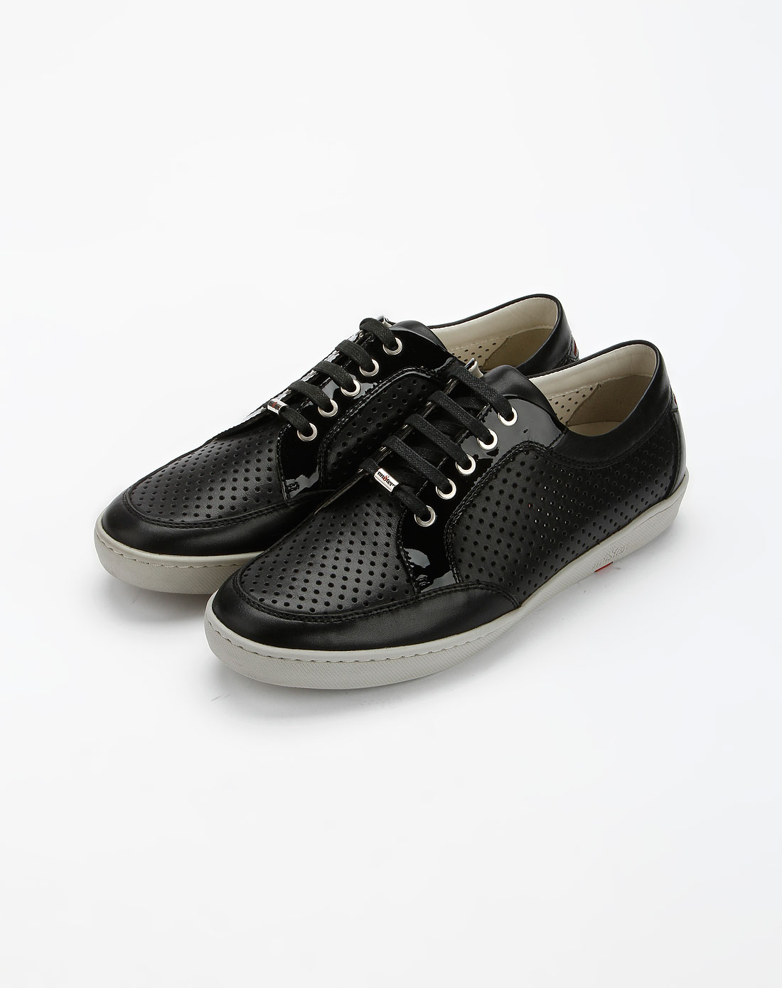 名仕mister男款黑色透气时尚休闲皮鞋