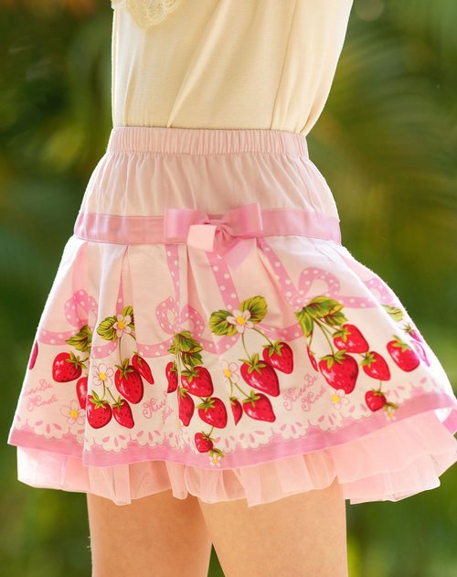 绿盒子greenbox童装专场女童粉色女童春装蓬蓬裙儿童公主裙草莓短裙