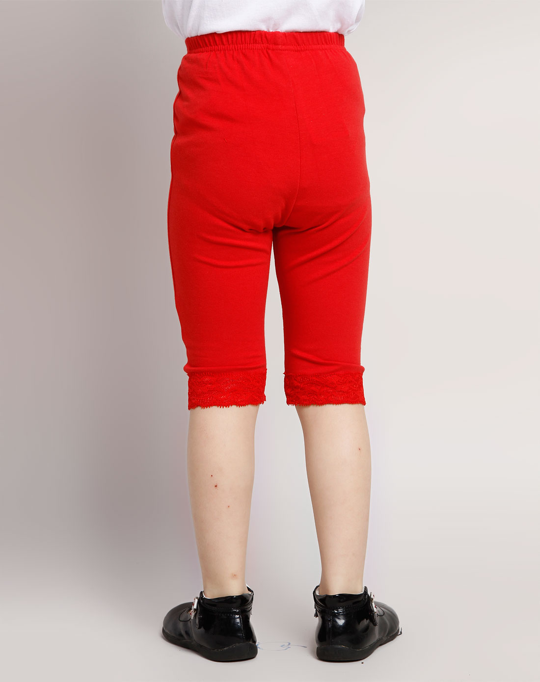 天线宝宝teletubbies童装专场女童红色时尚印图七分裤