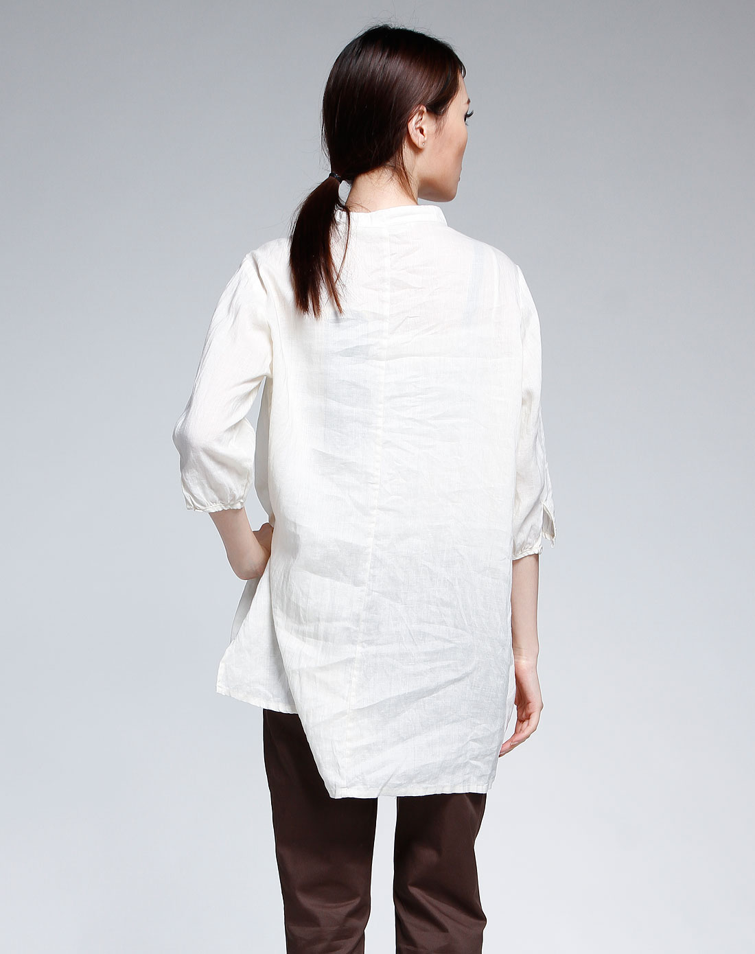 因为zolle女款米白衬衫