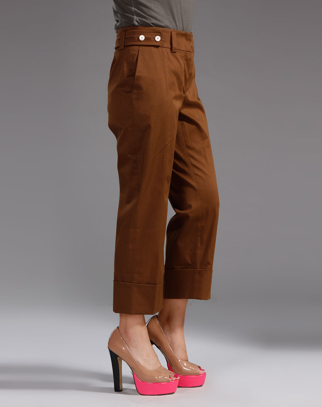 max mara活力春夏专场女款驼色梭织休闲裤