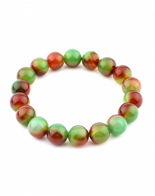 一生一石o-stone女款绿色3a级巴西孔雀玛瑙手链