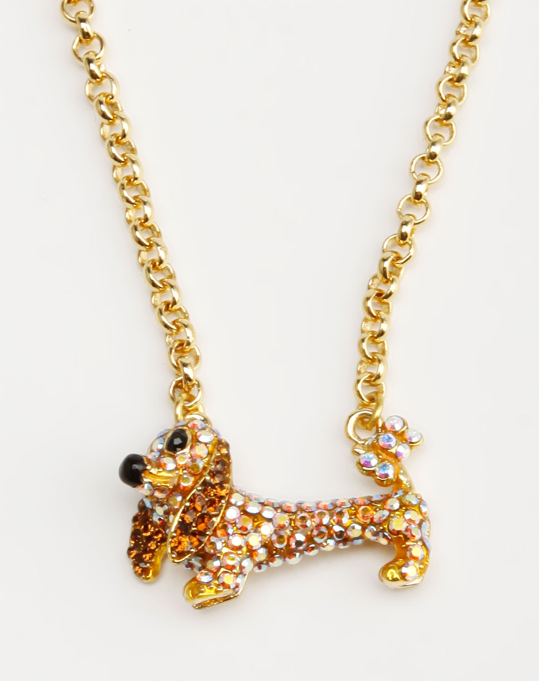kaila金色可爱镶钻贵宾犬短链韩版