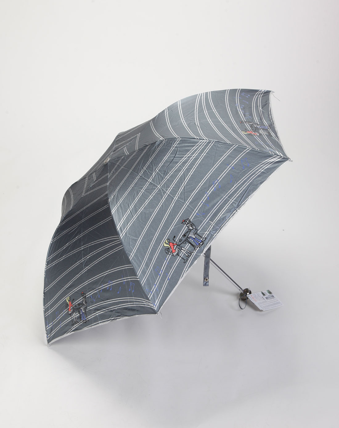 天堂伞银灰/黑色条纹曼妙人生防紫外线太阳伞_唯品会名牌时尚折扣网