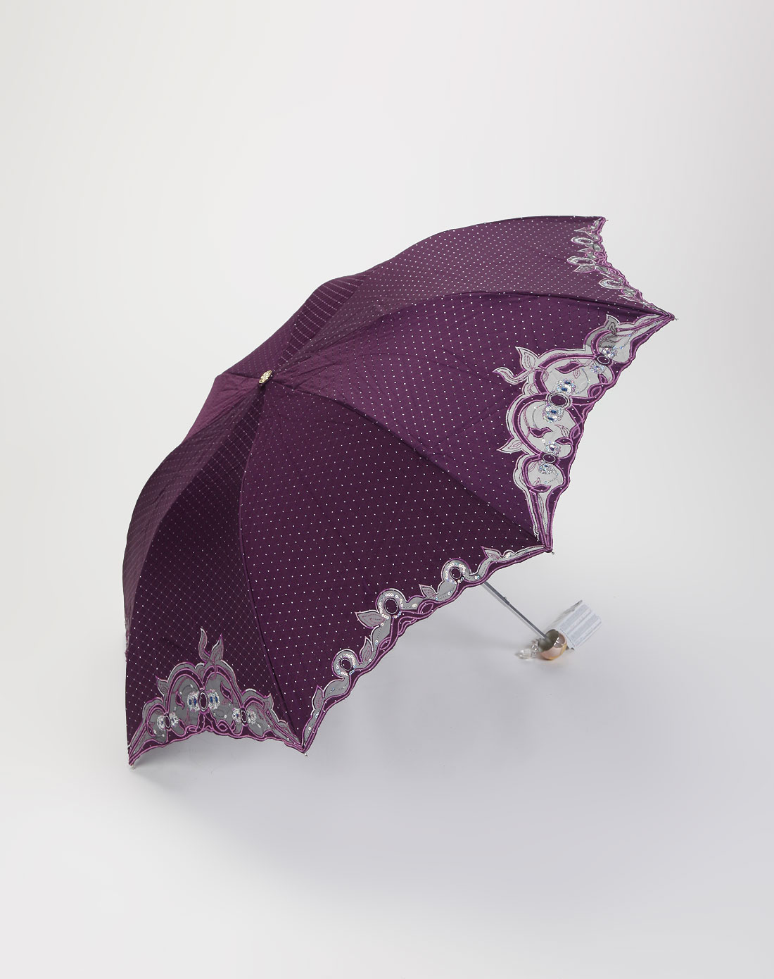 天堂伞紫/黑色魅力星光刺绣超轻防紫外线太阳伞_唯品会名牌时尚折扣网