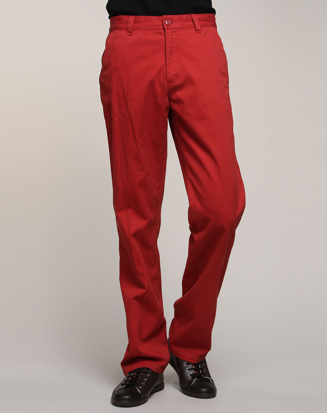 doright男装专场暗红色时尚个性长裤