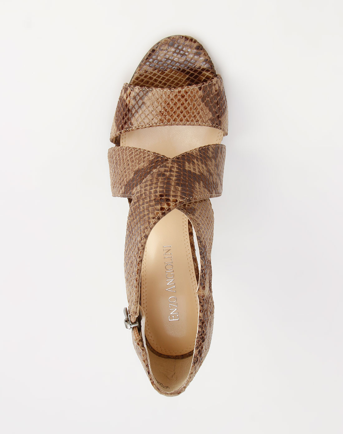 enzo angiolini女鞋专场女款咖啡色蛇皮纹时尚高跟鞋