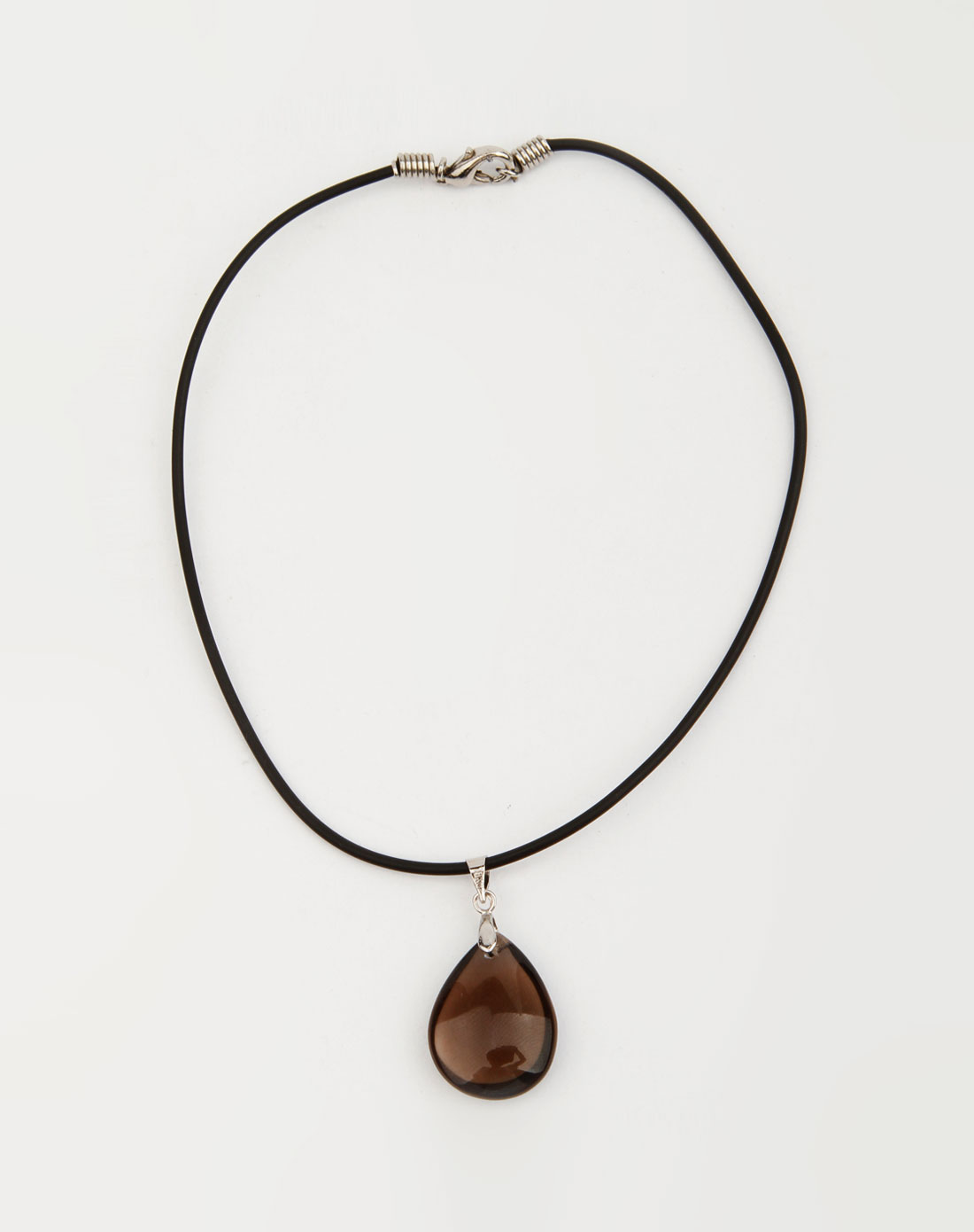 kmonado茶色水晶水滴吊坠项链
