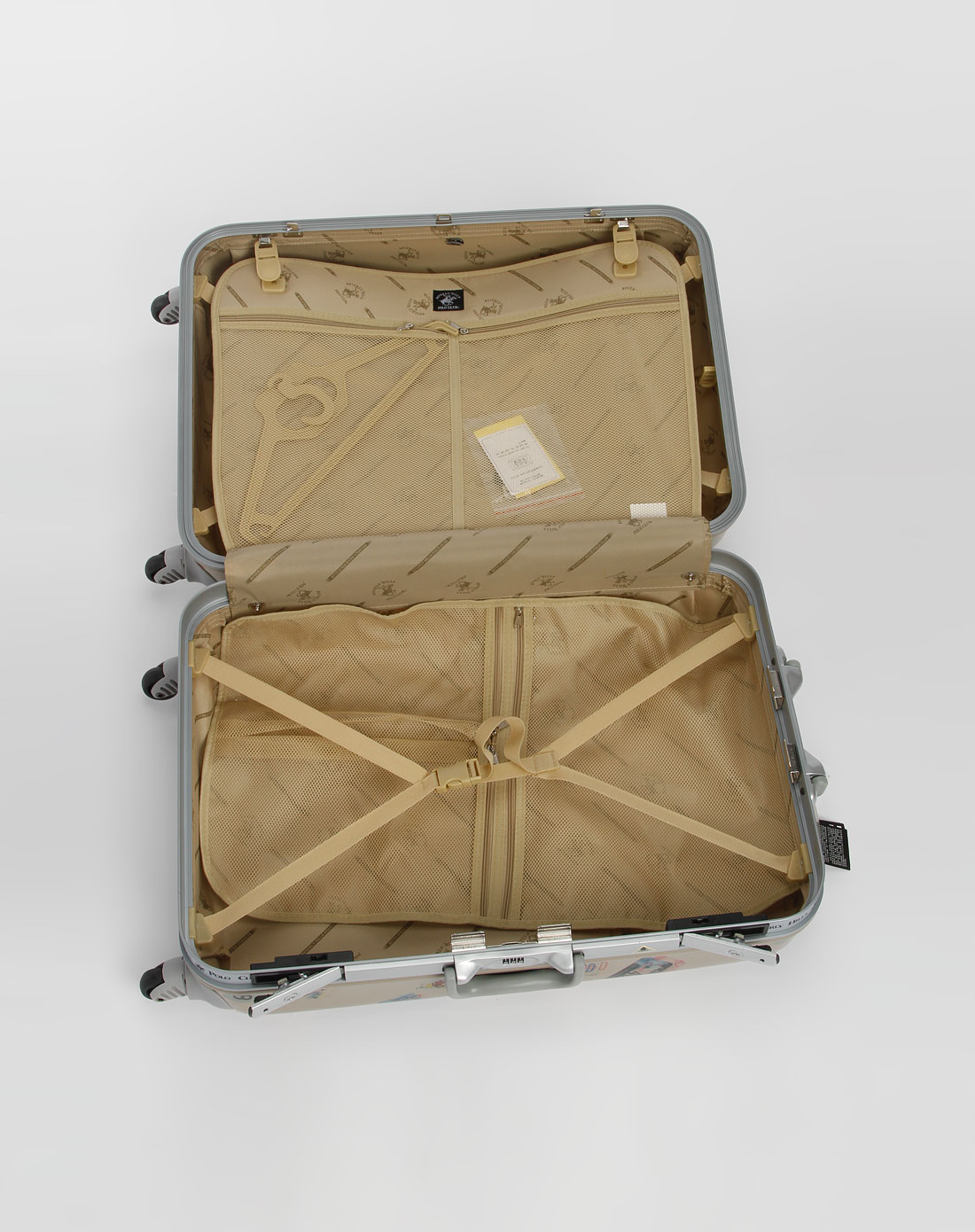 比华利保罗-女包专场灰色字母数字图案旅行拉杆箱