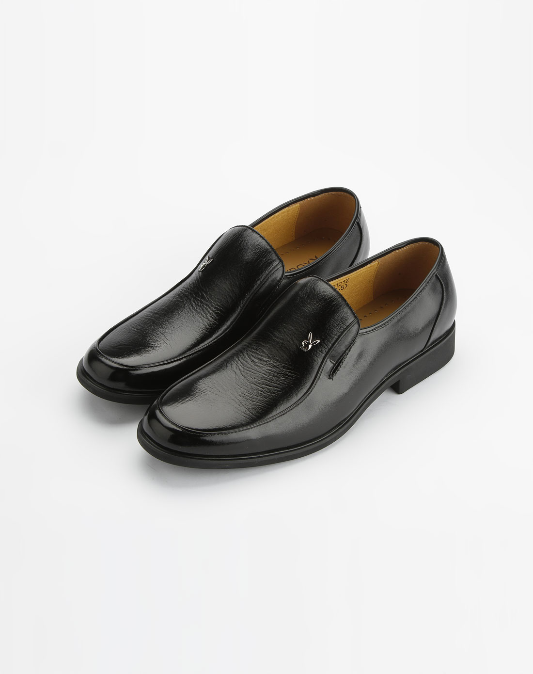 黑色裂纹亮面绅士皮鞋