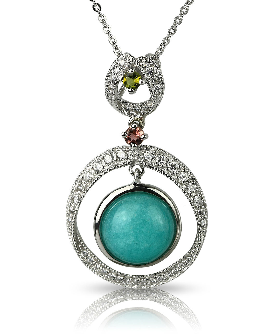 王廷珠宝waltraud jewelry饰品专场-精美亚马逊石吊坠(赠925银链/鉴定