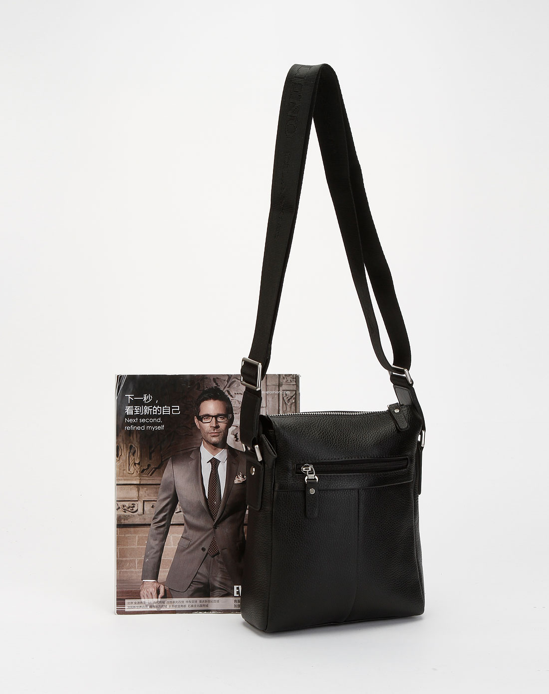 宾奴baleno男包专场-男款黑色休闲日字包